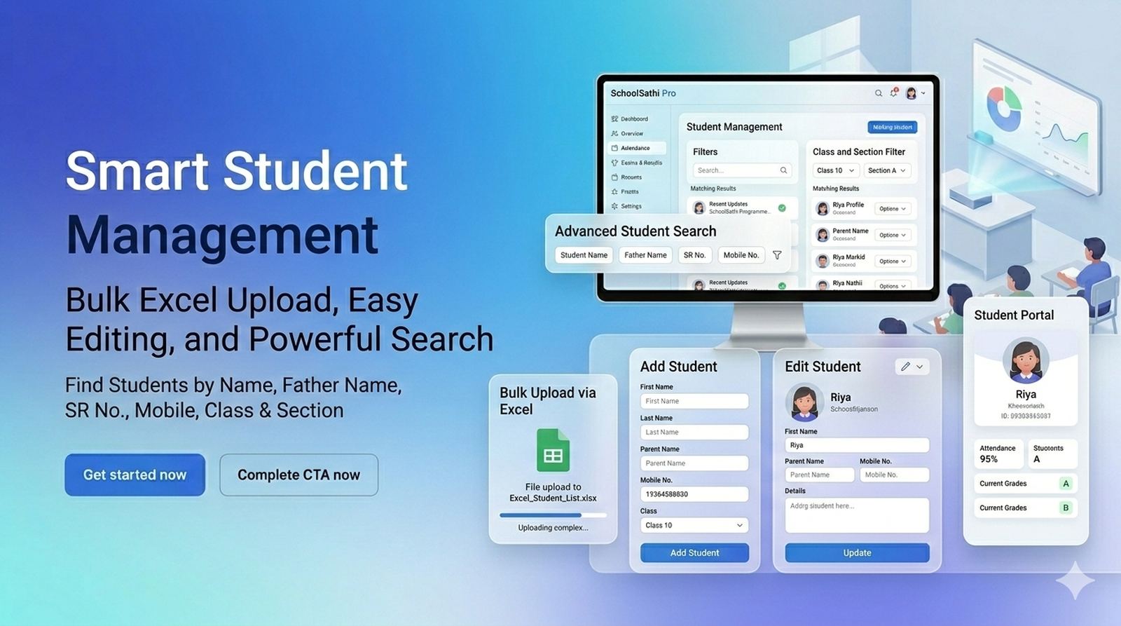 SchoolSathi Pro ERP dashboard overview