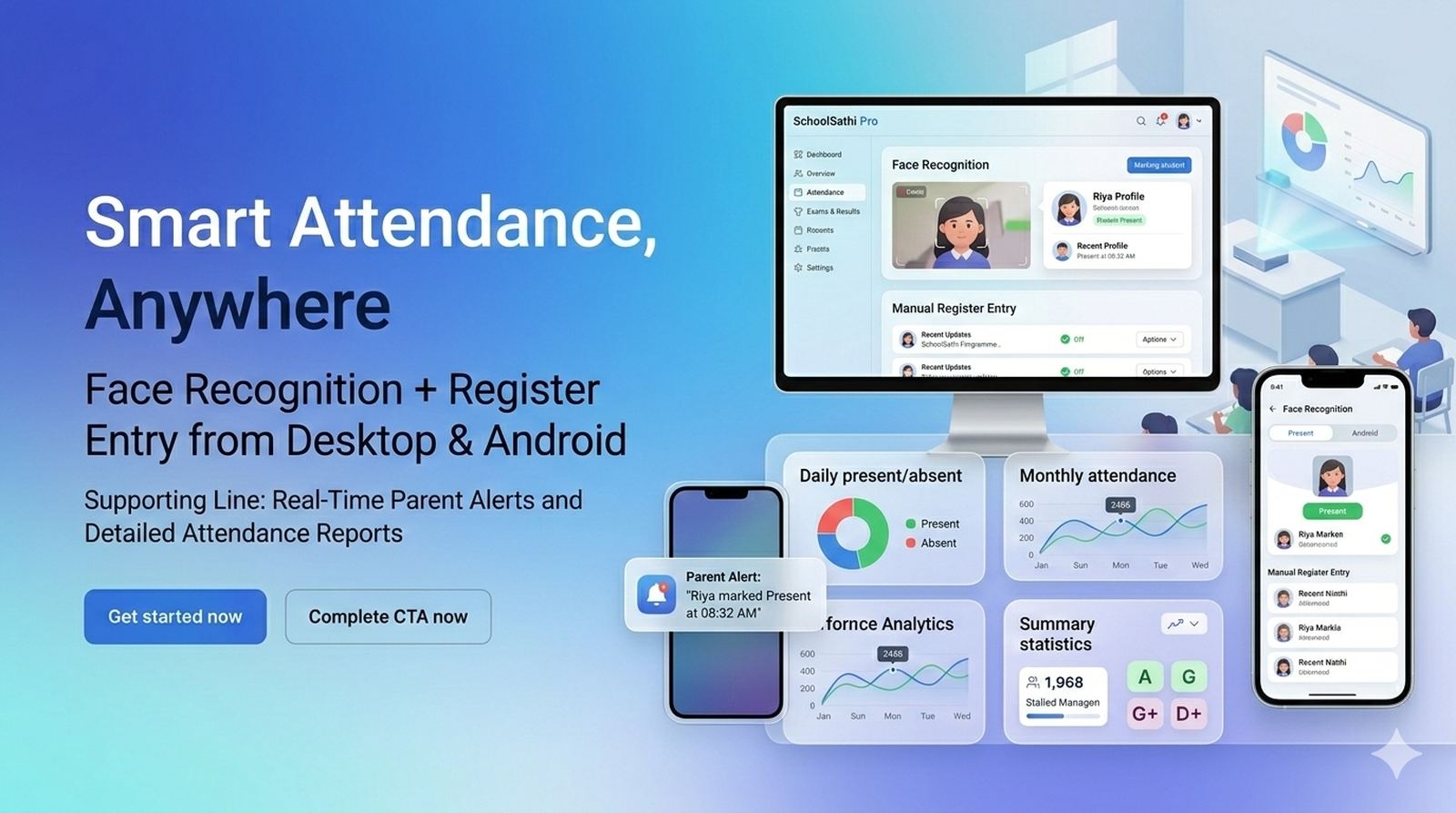 SchoolSathi Pro attendance and reporting